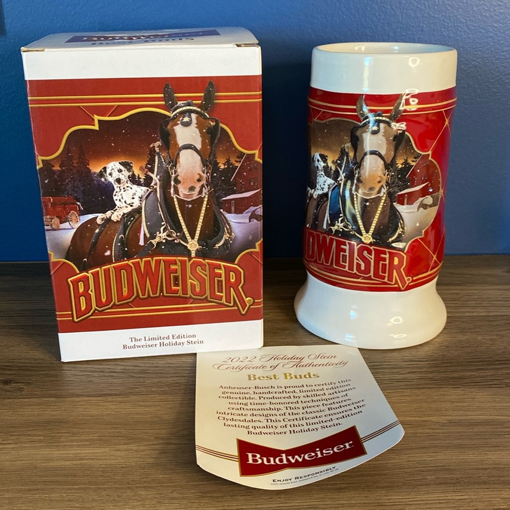 Limited Edition Budweiser Holiday Stein 2022
